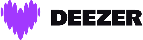 The current Deezer logo, a purple heart