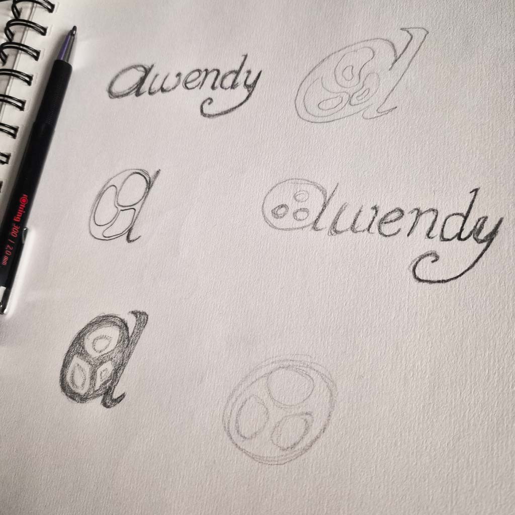 Awendy logo sketches