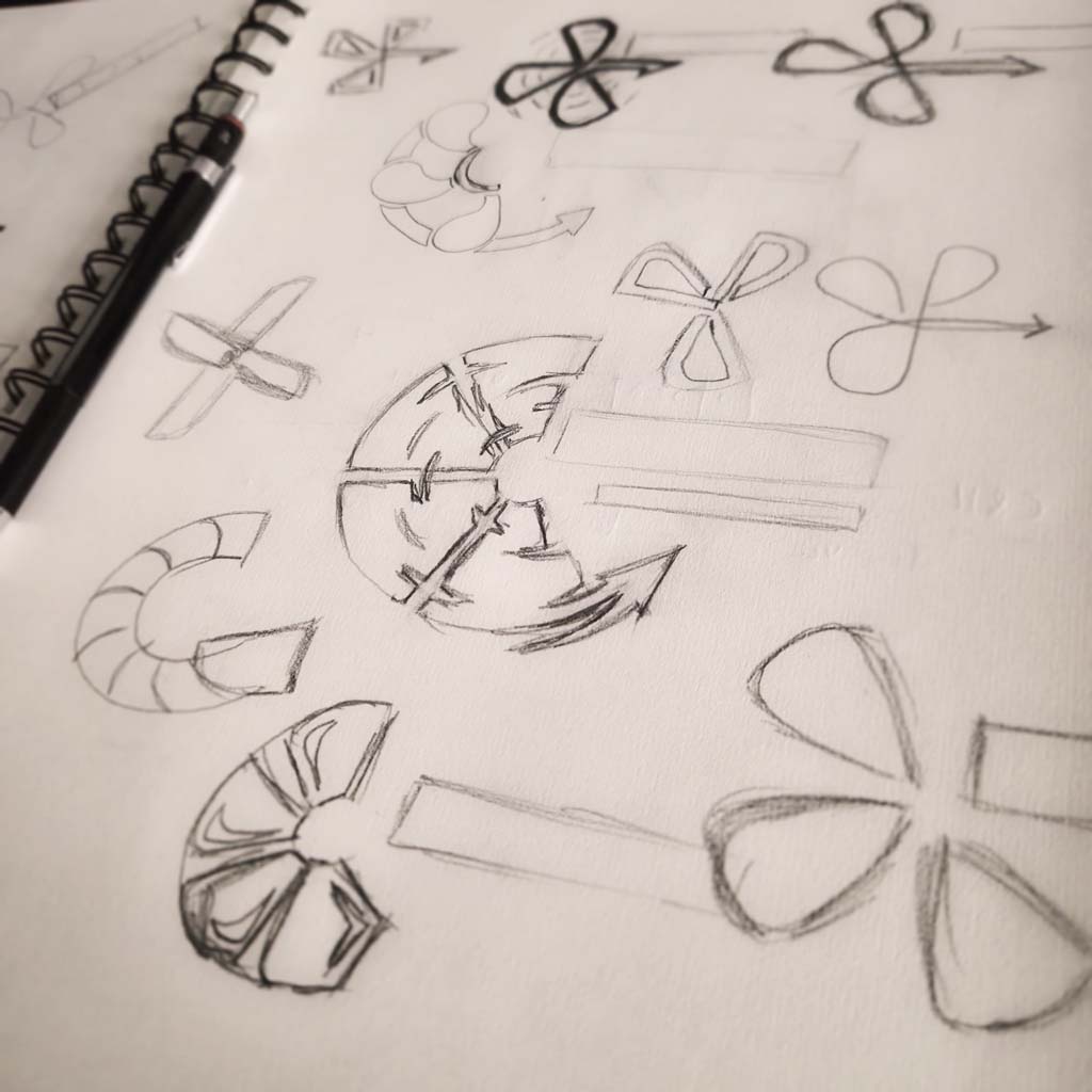 Confort Air Ventilation logo sketches