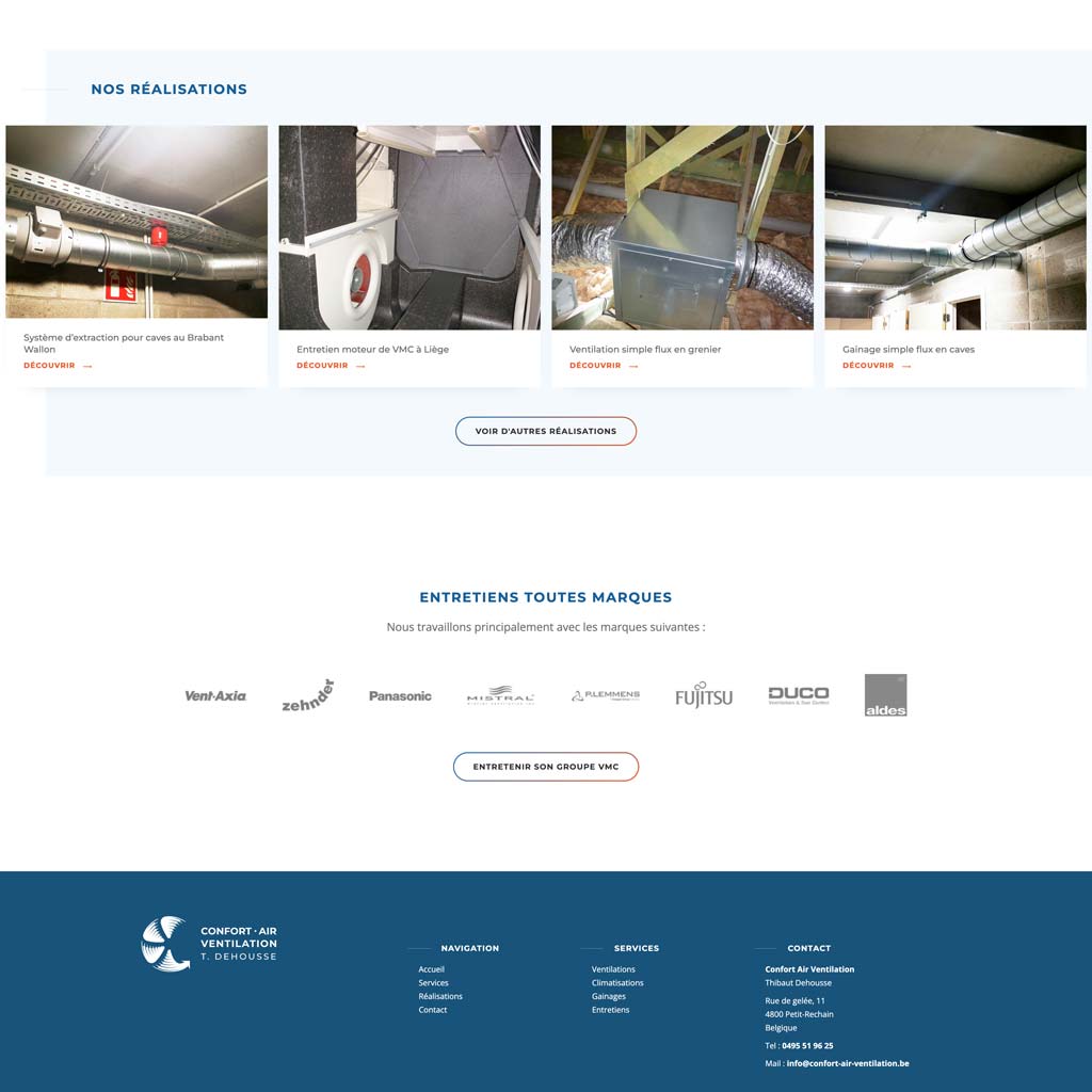 Confort Air Ventilation website