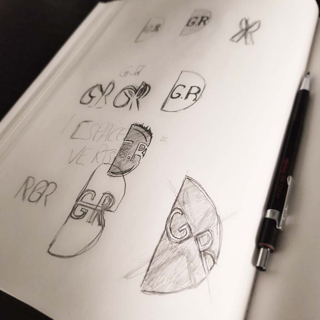 G.R. Espaces verts logo sketches