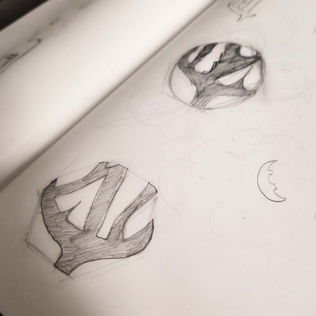Natura Camping logo sketches