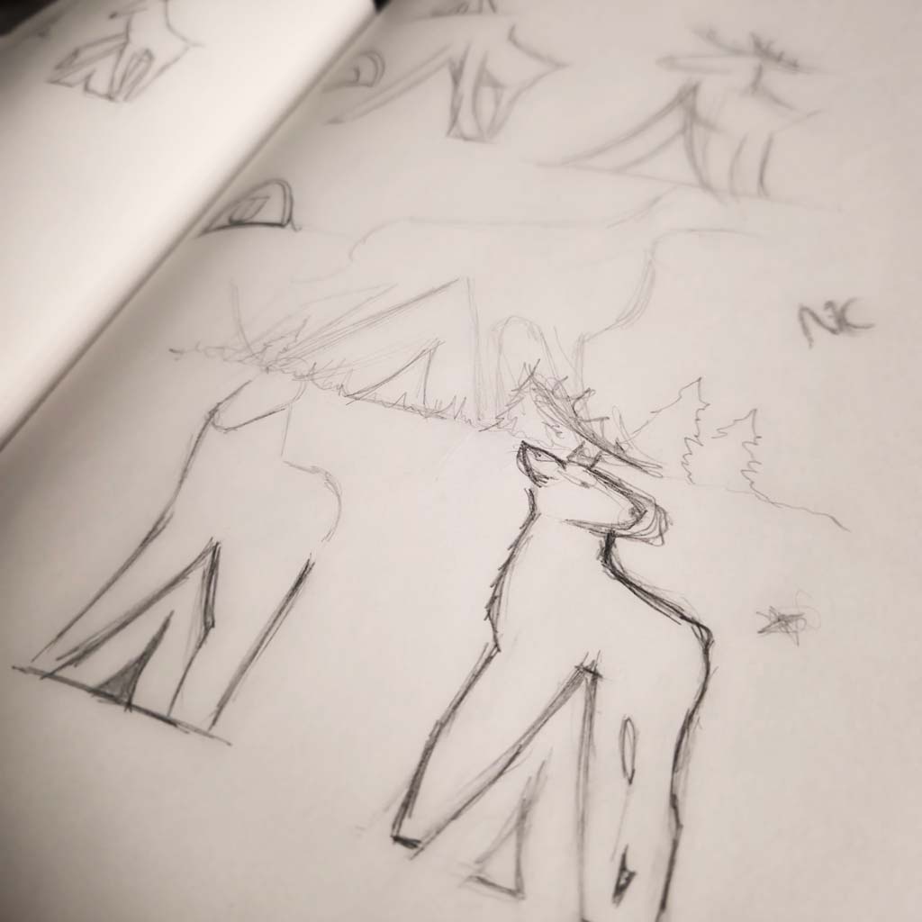 Natura Camping logo sketches